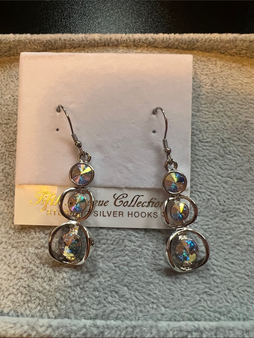 Iridescent Silver-Tone Drop Earrings - Multicolor